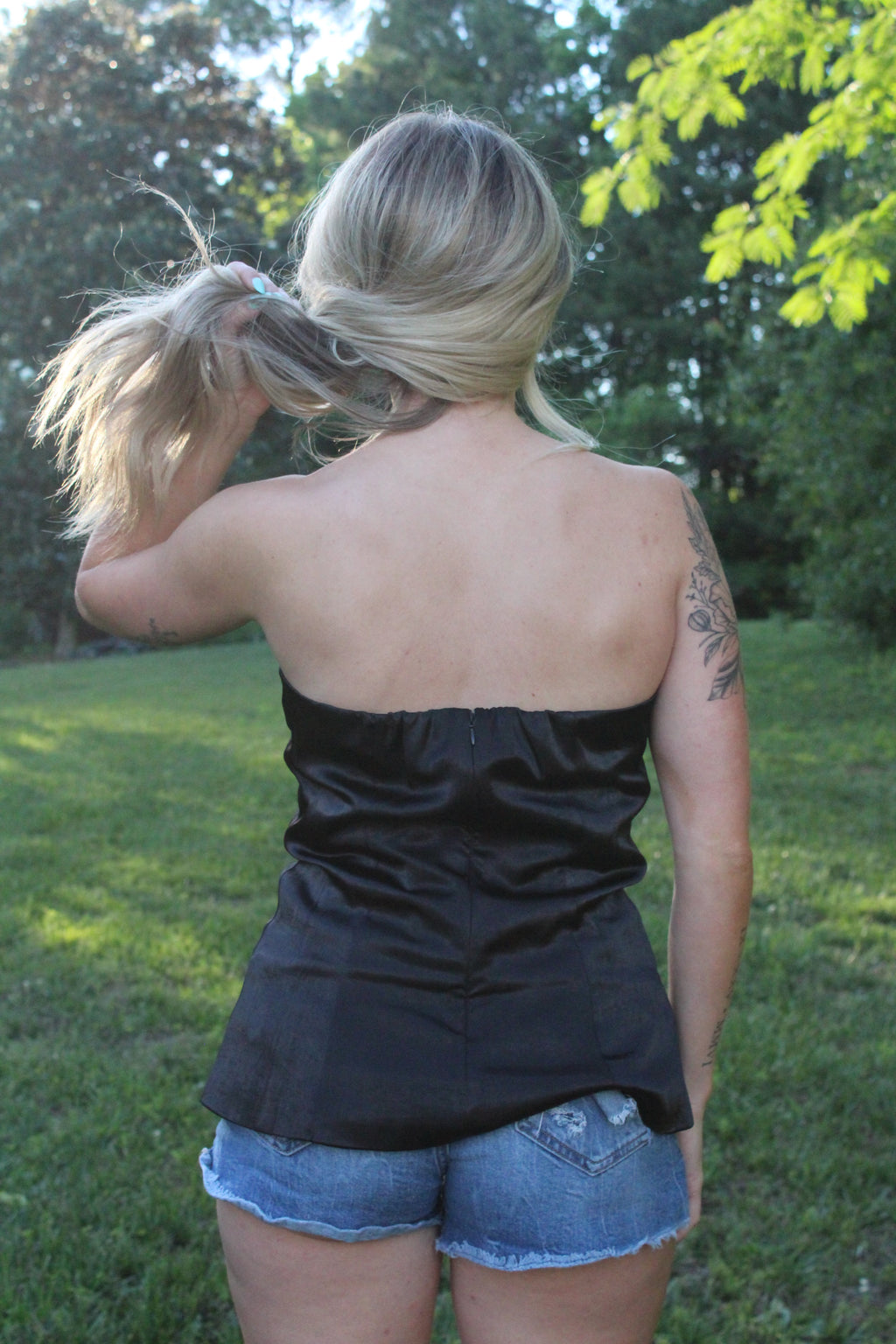 The Olivia Satin Tube Top