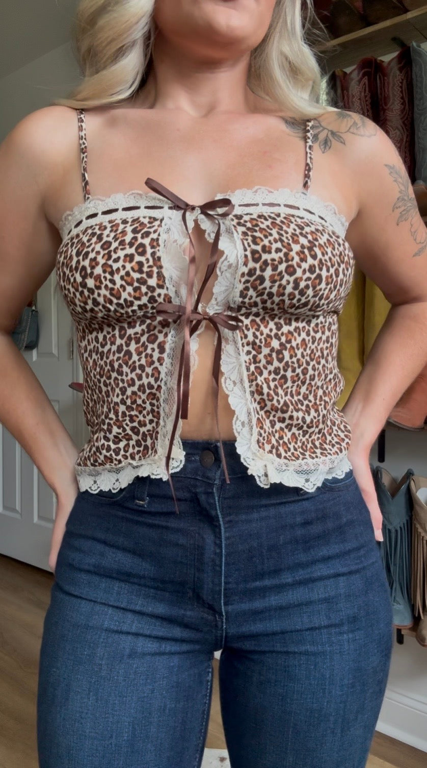 Leopard Bow Top