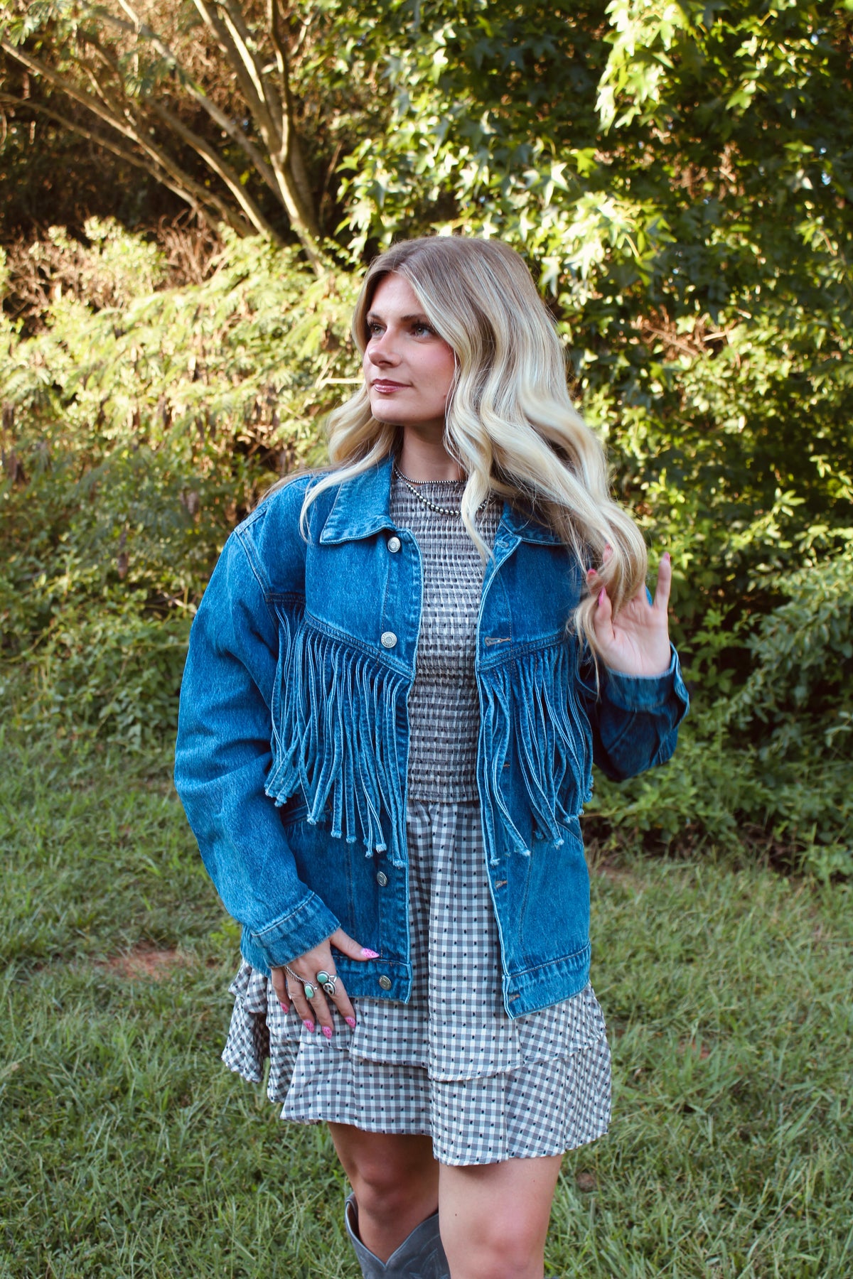 Denim Fringe Jacket
