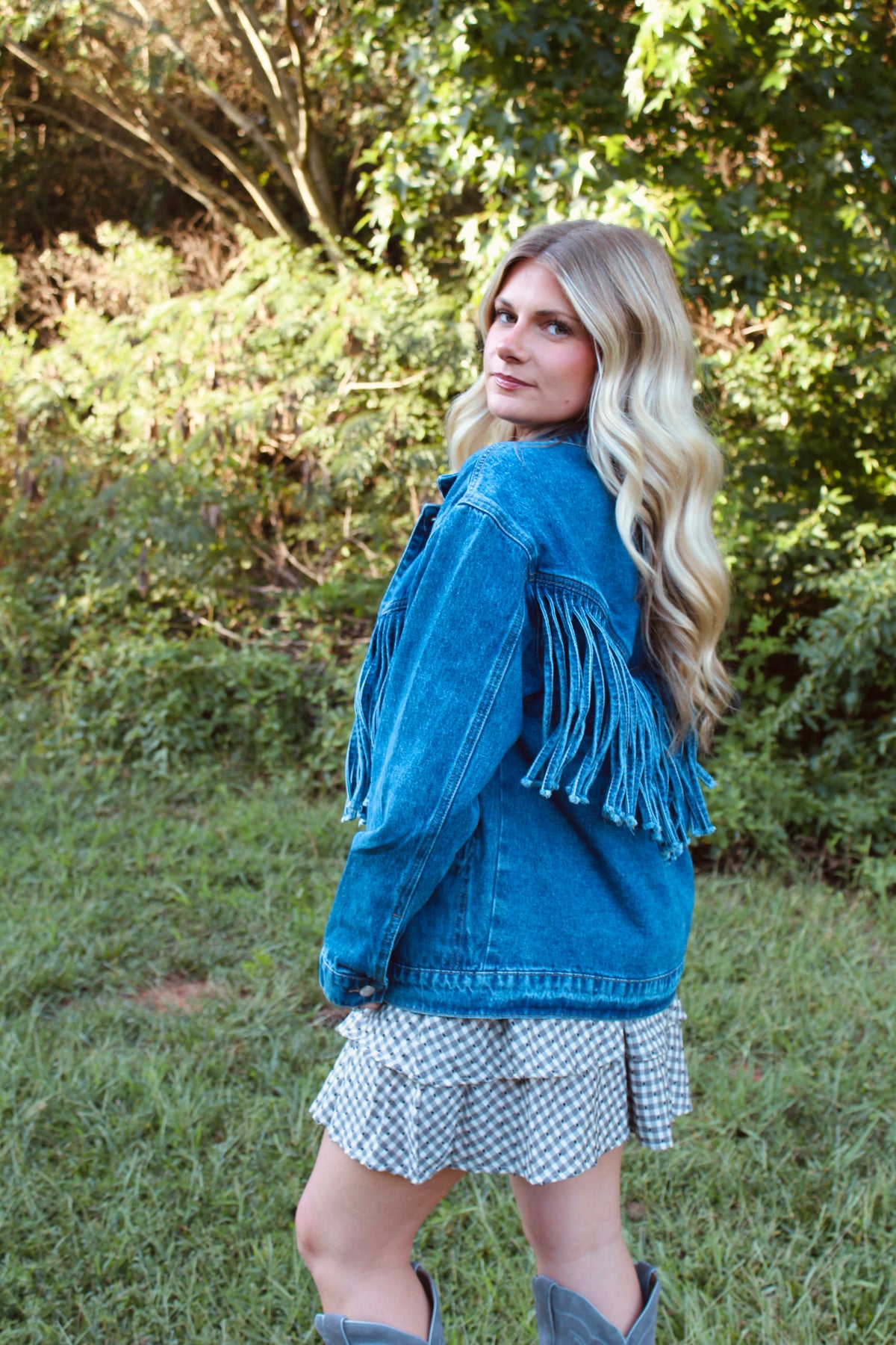 Denim Fringe Jacket