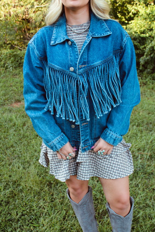Denim Fringe Jacket
