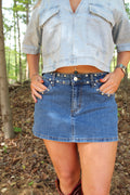 The Megan Studded Denim Skirt
