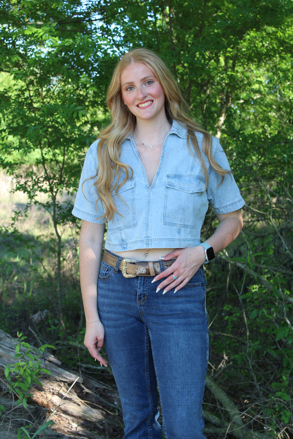 The Wendy Set- Denim Top