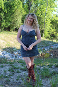 The Taylor Zebra Denim Dress